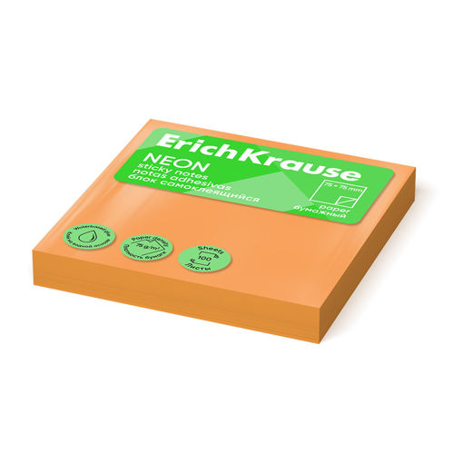 Picture of EK STICKY NOTES NEON 75X75MM ORANGE